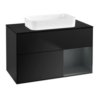V&B Meuble sous lavabo Finion 100x60,3 cm, laqué gris et bleu