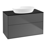 V&B Meuble sous lavabo Finion 100x60,3 cm, plan d’abattage bleu, anthracite mat