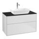 V&B Meuble sous lavabo Finion 100x60,3 cm, plan d'abattant bleu mat, blanc mat Lac-1