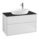 V&B Meuble sous lavabo Finion 100x60,3 cm, plan de couv. bleu mat, blanc mat Lac-1
