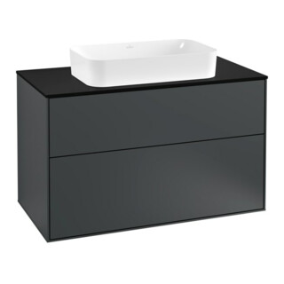 V&B Meuble sous lavabo Finion 100x60,3 cm, plan de couv. bleu mat, façade bleu mat Lac