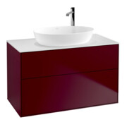 V&B Meuble sous lavabo Finion 100x60,3 cm, plan de découpe blanc, Peony mat