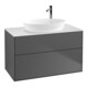 V&B Meuble sous lavabo Finion 100x60,3 cm, plan de drainage blanc, anthracite-1