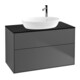 V&B Meuble sous-lavabo Finion 100x60,3 cm, plan de drainage bleu mat, anthracite mat-1