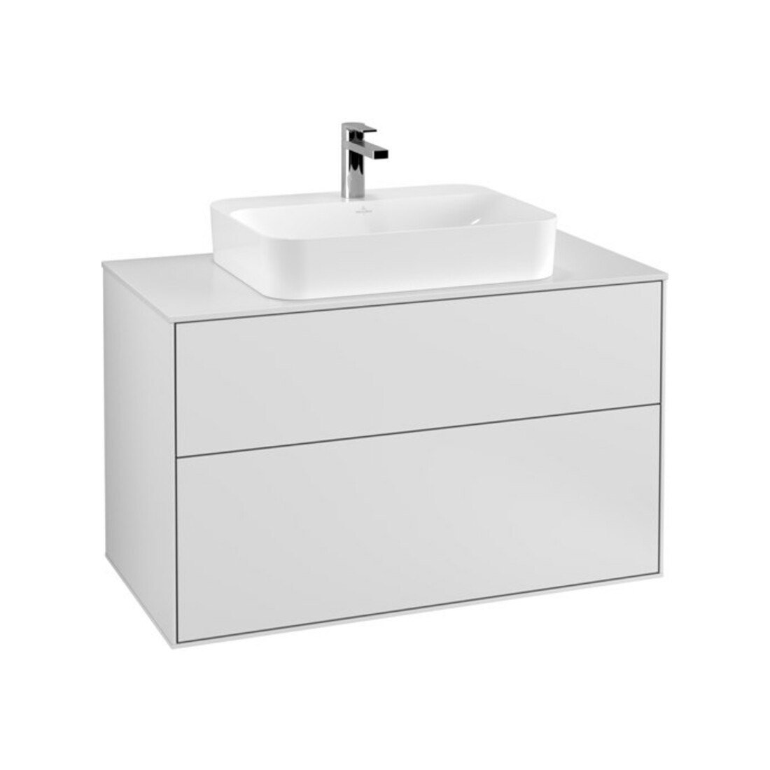 V&B Meuble sous lavabo Finion 100x60,3 cm, plaq. de fermeture blanc mat, blanc mat Lac