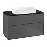 V&B Meuble sous-lavabo Finion 100x60,3 cm, plaque de fermeture bleue, anthracite mat