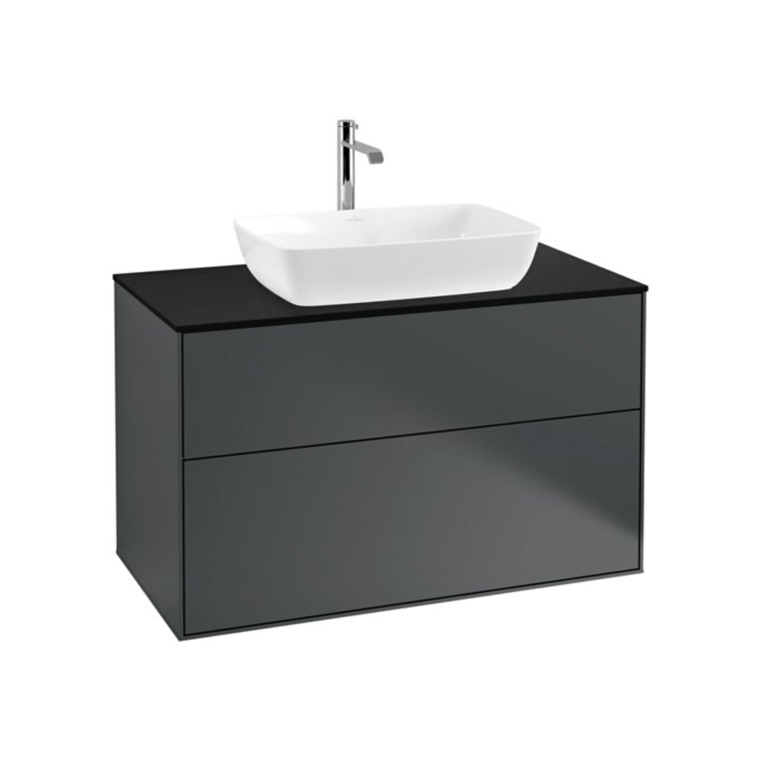 V&B Meuble sous lavabo Finion 100x60,3 cm, plaque de fermeture bleue, méd. bleue m Lac