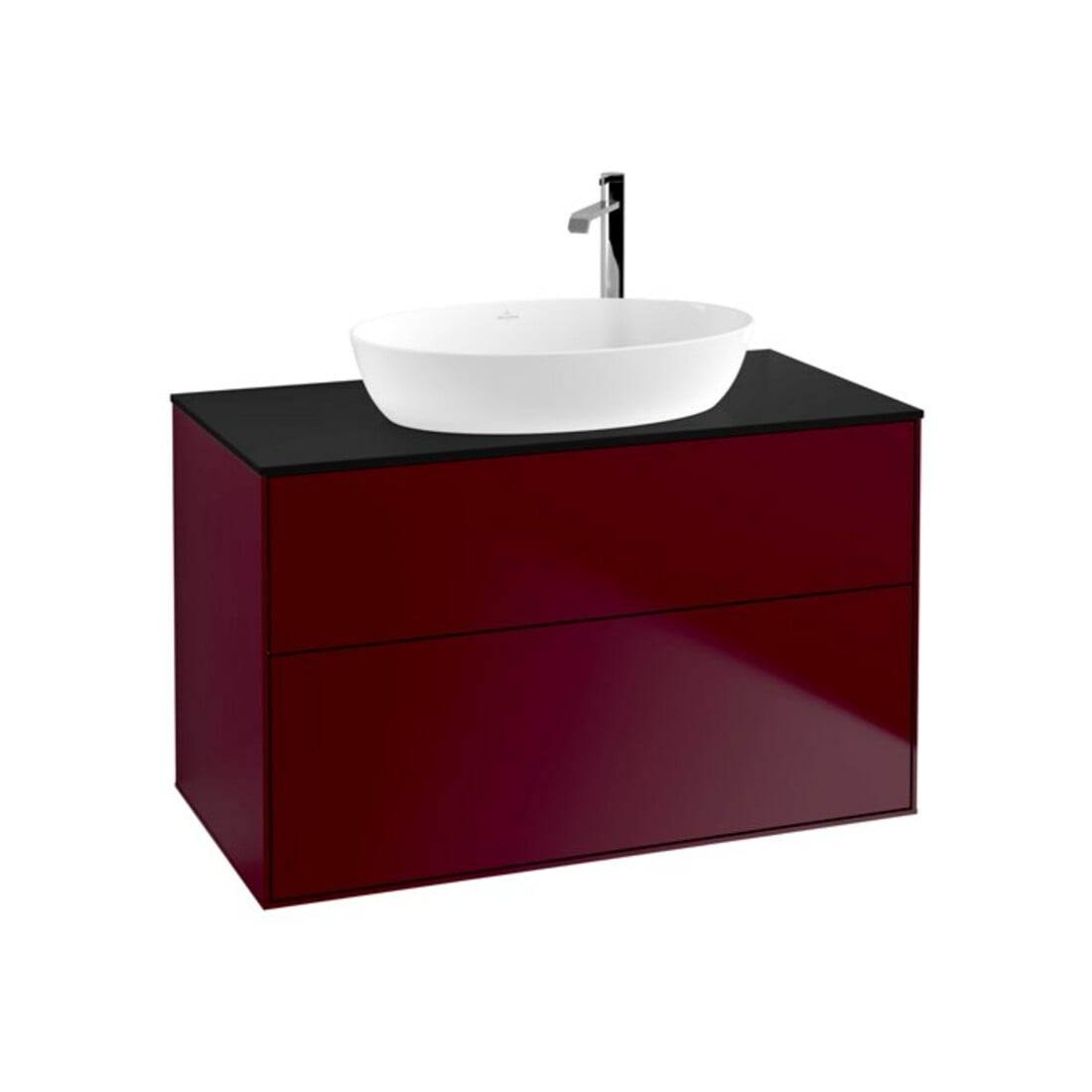 V&B Meuble sous lavabo Finion 100x60,3 cm, plaque de fixation bleue, Peony mat