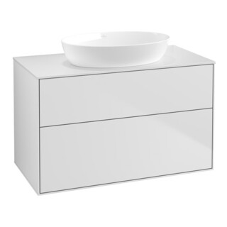 V&B Meuble sous lavabo Finion 100x60,3 cm, plaque d’habillage blanche, blanche mat Lac