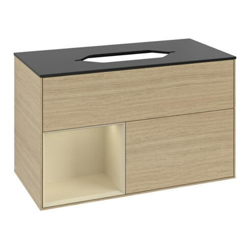 V&B Meuble sous lavabo Finion 100x60,3 cm, porte gauche, laqué, Oa ven