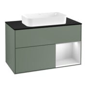 V&B Meuble sous lavabo Finion 100x60,3 cm, Rg droite blanc mat laqué, huile mat laqué