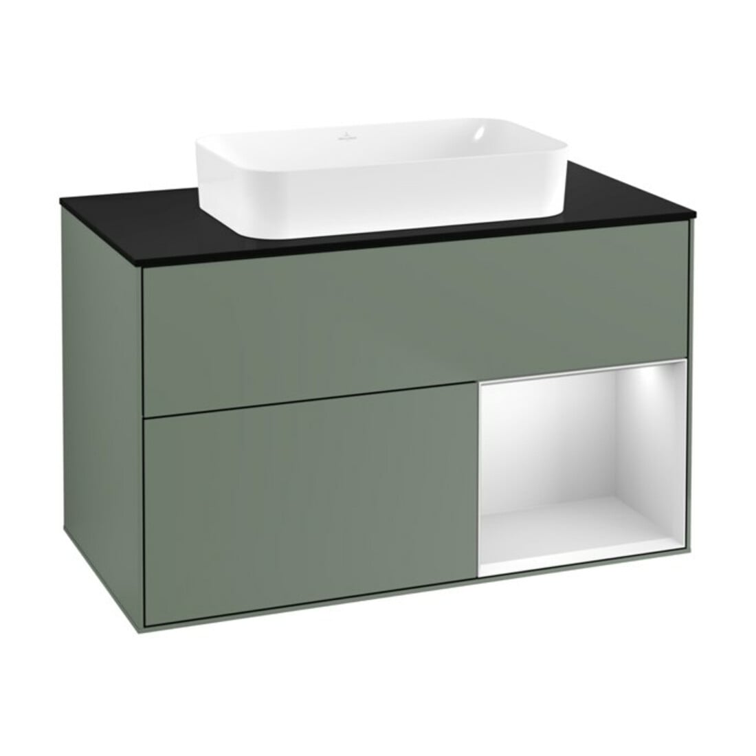 V&B Meuble sous lavabo Finion 100x60,3 cm, Rg droite blanc mat laqué, huile mat laqué