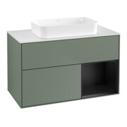 V&B Meuble sous lavabo Finion 100x60,3 cm, Rg droite bleu mat laqué, huile mat laqué