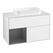 V&B Meuble sous lavabo Finion 100x60,3 cm, Rg l A m, blanc brillant Lac