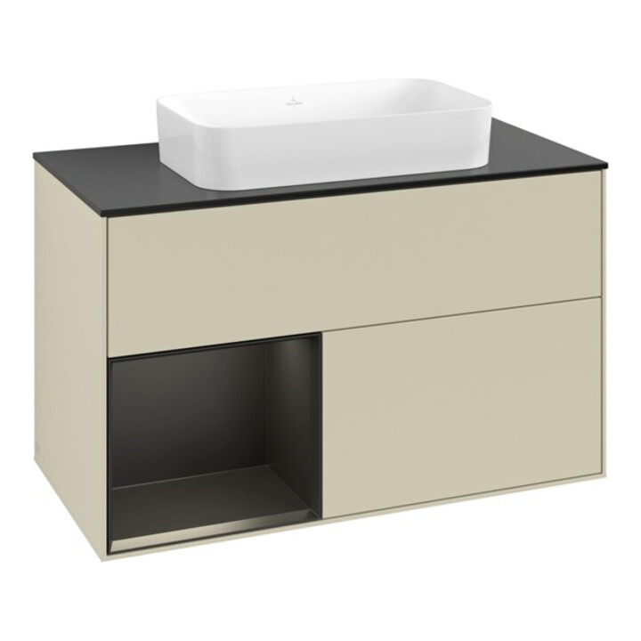 V&B Meuble sous lavabo Finion 100x60,3 cm, Rg l bleu mat Lac, si Gr mat Lac