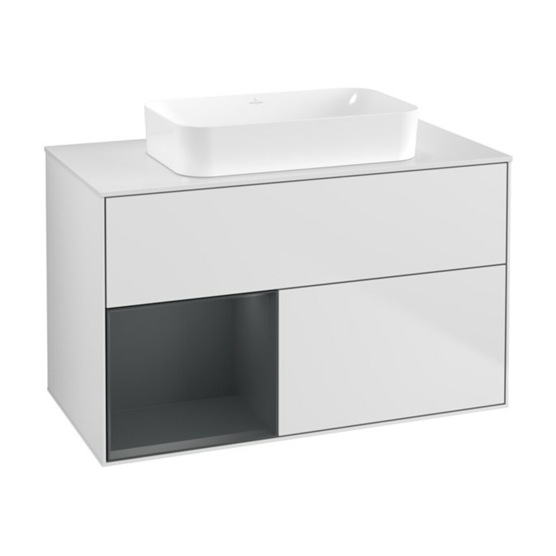 V&B Meuble sous lavabo Finion 100x60,3 cm, Rg l md b m Lac, blanc m Lac
