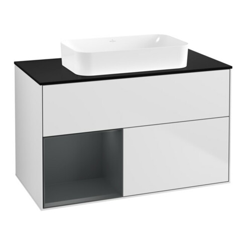 V&B Meuble sous lavabo Finion 100x60,3 cm, Rg l md b m Lac, blanc m Lac