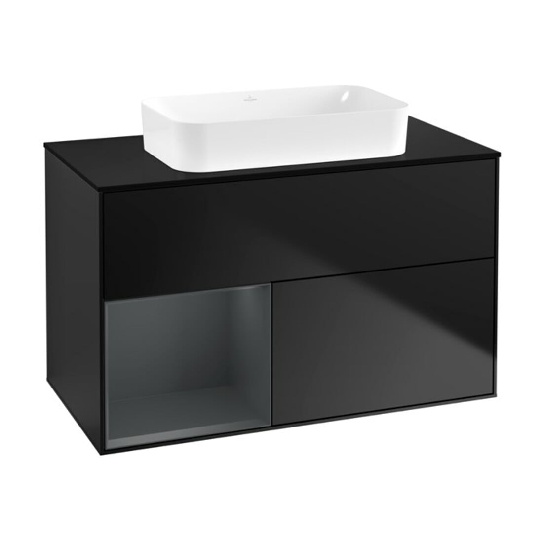 V&B Meuble sous lavabo Finion 100x60,3 cm, Rg l md b m Laqué, bleu m Laqué