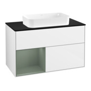 V&B Meuble sous lavabo Finion 100x60,3 cm, Rg l Ol m Lac, blanc brillant Lac