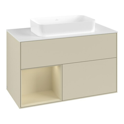 V&B Meuble sous lavabo Finion 100x60,3 cm, Rg l si G m La, si Gr m Lac