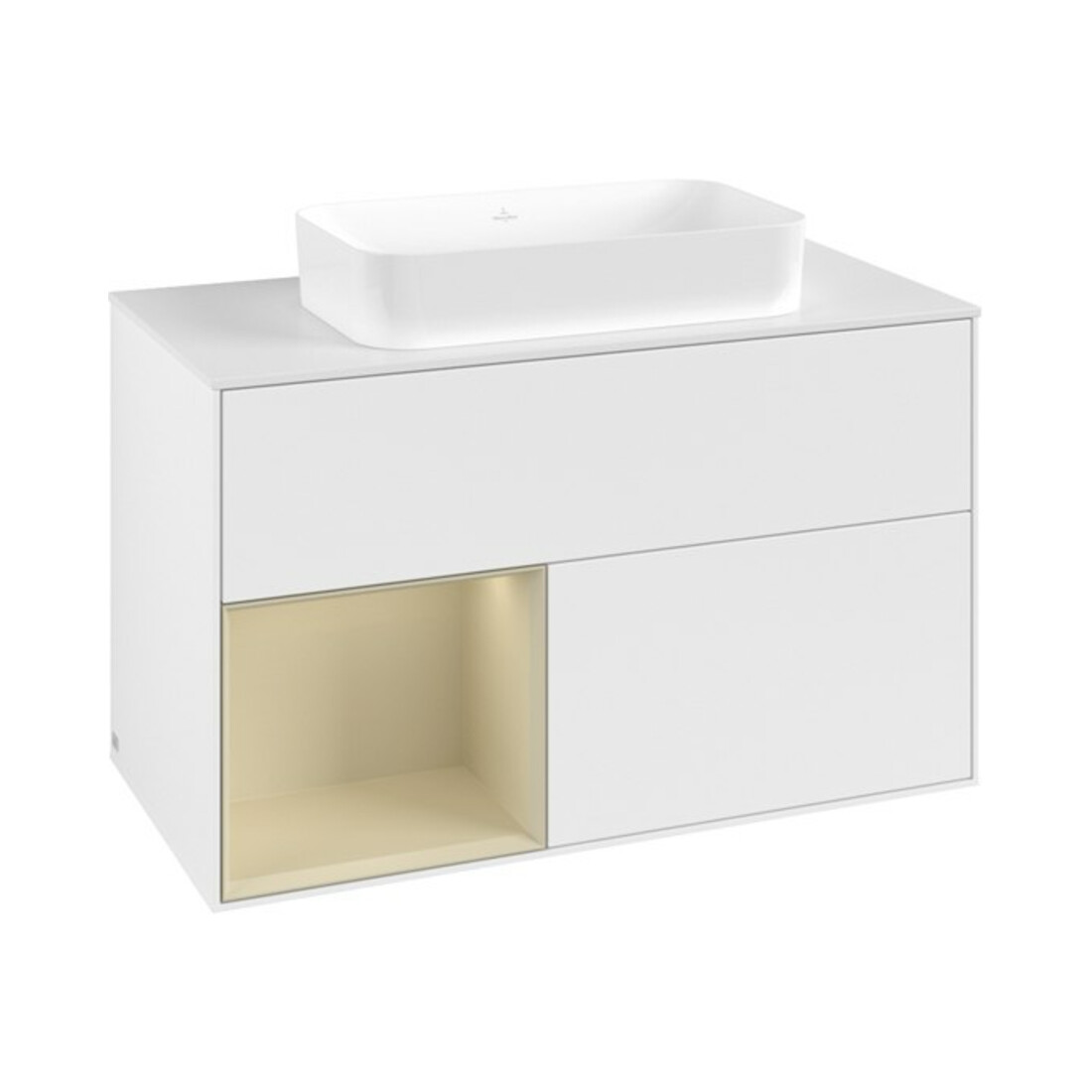 V&B Meuble sous lavabo Finion 100x60,3 cm, Rg l si Gr m Lac, blanc m Lac