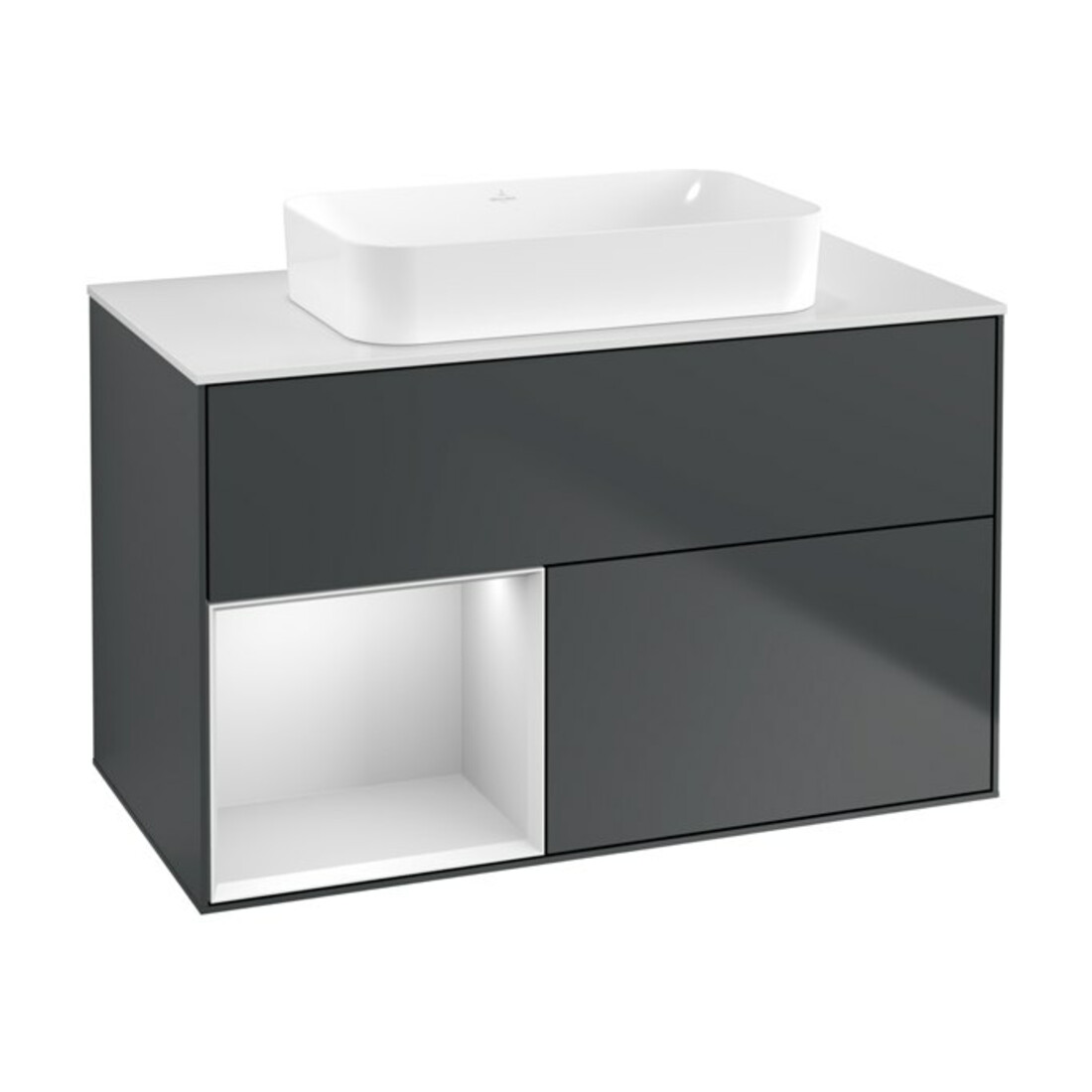 V&B Meuble sous lavabo Finion 100x60,3 cm, Rg l w m Lac, md bl. m Lac