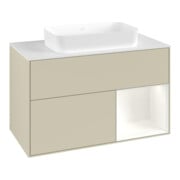 V&B Meuble sous lavabo Finion 100x60,3 cm, Rg r blanc mat laqué, si Gr mat laqué-3