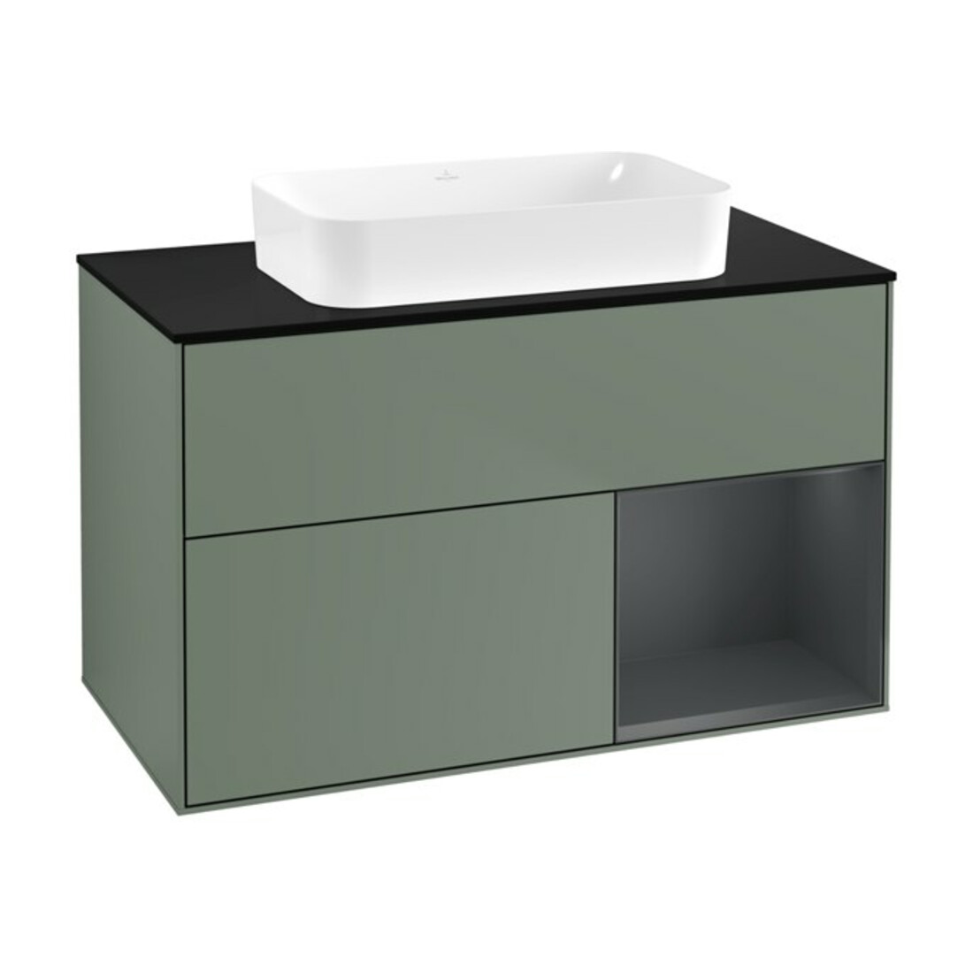 V&B Meuble sous lavabo Finion 100x60,3 cm, Rg r md b m Lac, Oli. m Lac