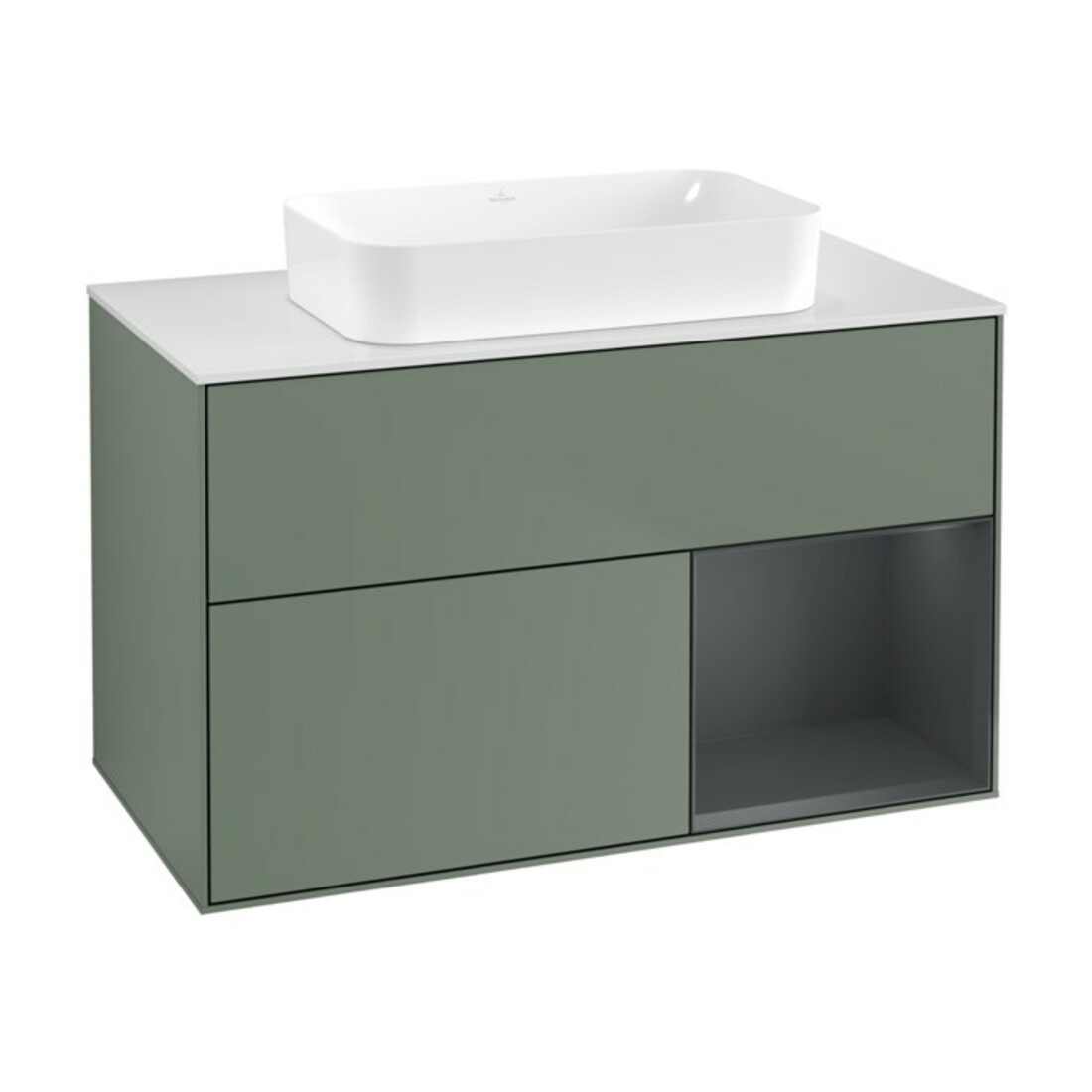 V&B Meuble sous lavabo Finion 100x60,3 cm, Rg r md b m Lac, Oli. m Lac