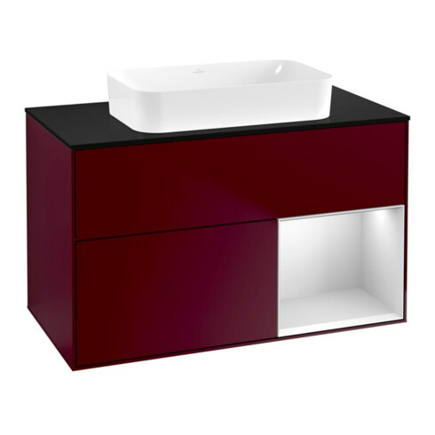 V&B Meuble sous-lavabo Finion 100x60,3 cm, tiroir droit blanc mat Peo