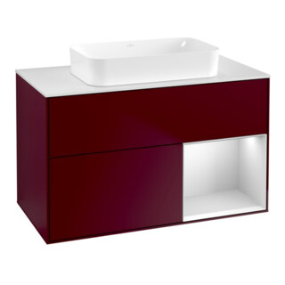 V&B Meuble sous lavabo Finion 100x60,3 cm, tiroir droit blanc mat, Peo Matt