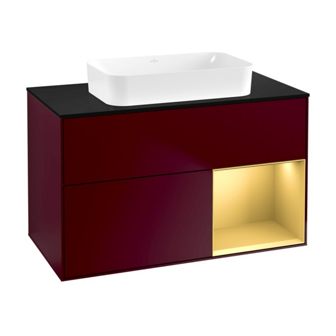 V&B Meuble sous lavabo Finion 100x60,3 cm, tiroir droit mat, Peony mat