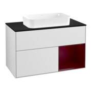 V&B Meuble sous lavabo Finion 100x60,3 cm, tiroir droit Peo, blanc mat laqué