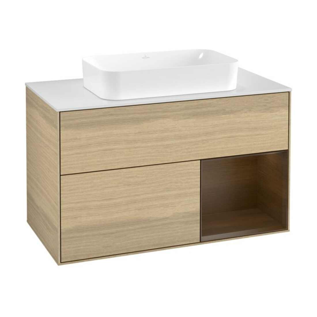 V&B Meuble sous-lavabo Finion 100x60,3 cm, tiroir droit, placage chêne