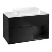 V&B Meuble sous-lavabo Finion 100x60,3 cm, tiroir droite bleu mat laqué
