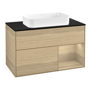 V&B Meuble sous lavabo Finion 100x60,3 cm, tiroir droite, placage chêne