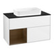 V&B Meuble sous lavabo Finion 100x60,3 cm, tiroir gauche, blanc brillant Lac-1