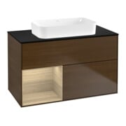 V&B Meuble sous-lavabo Finion 100x60,3 cm, tiroir gauche, placage noyer