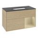 V&B Meuble sous lavabo Finion 100x60,3 cm, tiroirs droite gauche, mat laqué, chêne-1