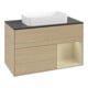 V&B Meuble sous lavabo Finion 100x60,3 cm, tiroirs droite gauche, mat laqué, chêne-3