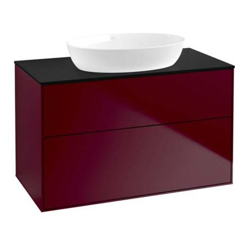 V&B Meuble sous lavabo Finion 100x60,3cm, plaque d'habillage bleue, Peony mat