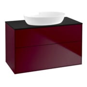V&B Meuble sous lavabo Finion 100x60,3cm, plaque d'habillage bleue, Peony mat
