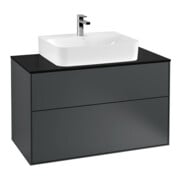 V&B Meuble sous lavabo Finion 100x60,3x50,1 cm, bleu pâle mat, bleu moyen mat Lac