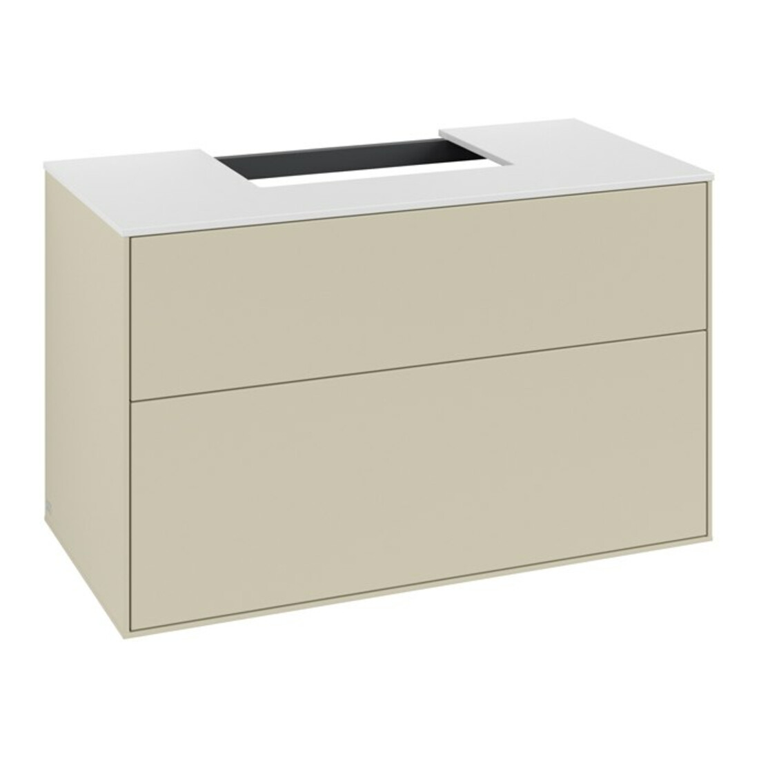 V&B Meuble sous lavabo Finion 100x60,3x50,1 cm, placage blanc mat, gris mat laqué