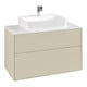 V&B Meuble sous lavabo Finion 100x60,3x50,1 cm, placage blanc mat, gris mat laqué-4