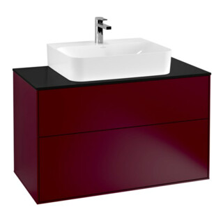 V&B Meuble sous-lavabo Finion 100x60,3x50,1 cm, plan de drainage bleu m, Peo m