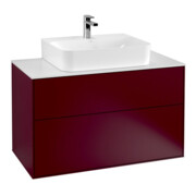 V&B Meuble sous lavabo Finion 100x60,3x50,1 cm, plan de toilette blanc, Peo m