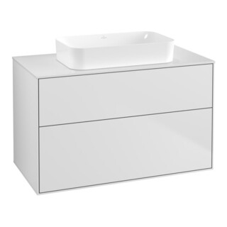 V&B Meuble sous lavabo Finion 100x60,3x50,1mm, blanc brillant, blanc mat Lac