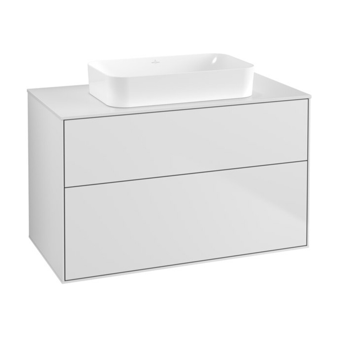 V&B Meuble sous lavabo Finion 100x60,3x50,1mm, blanc brillant, blanc mat Lac