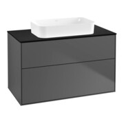 V&B Meuble sous lavabo Finion 100x60,3x50,1mm, bleu brillant, anthracite mat
